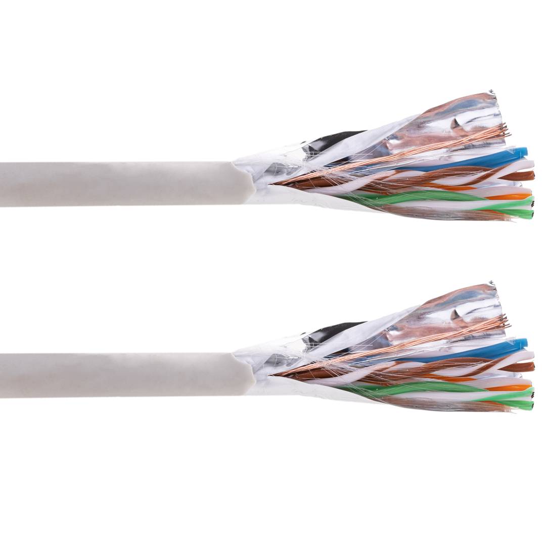 Cewka kablowa FTP kategoria 5e 24AWG CCA elastyczna biała 100m