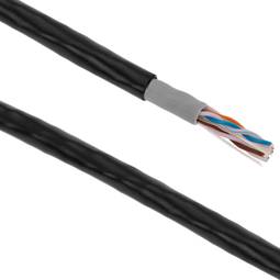 100 m schwarze Cat. 6 UTP CCA Ethernet-Netzwerkkabelrolle für den Außenbereich
