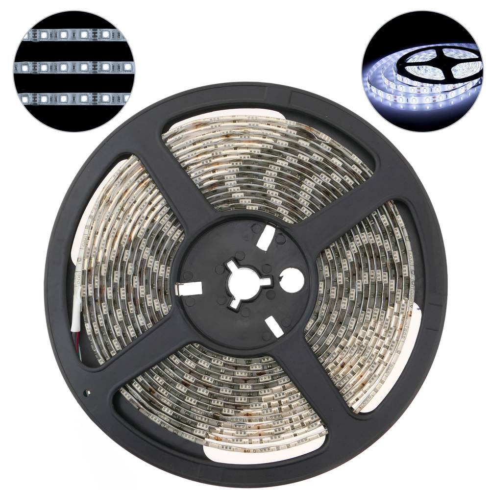 Tira de LEDs flexible 13 lm/led 60 led/m de 5m IP44 blanco intenso