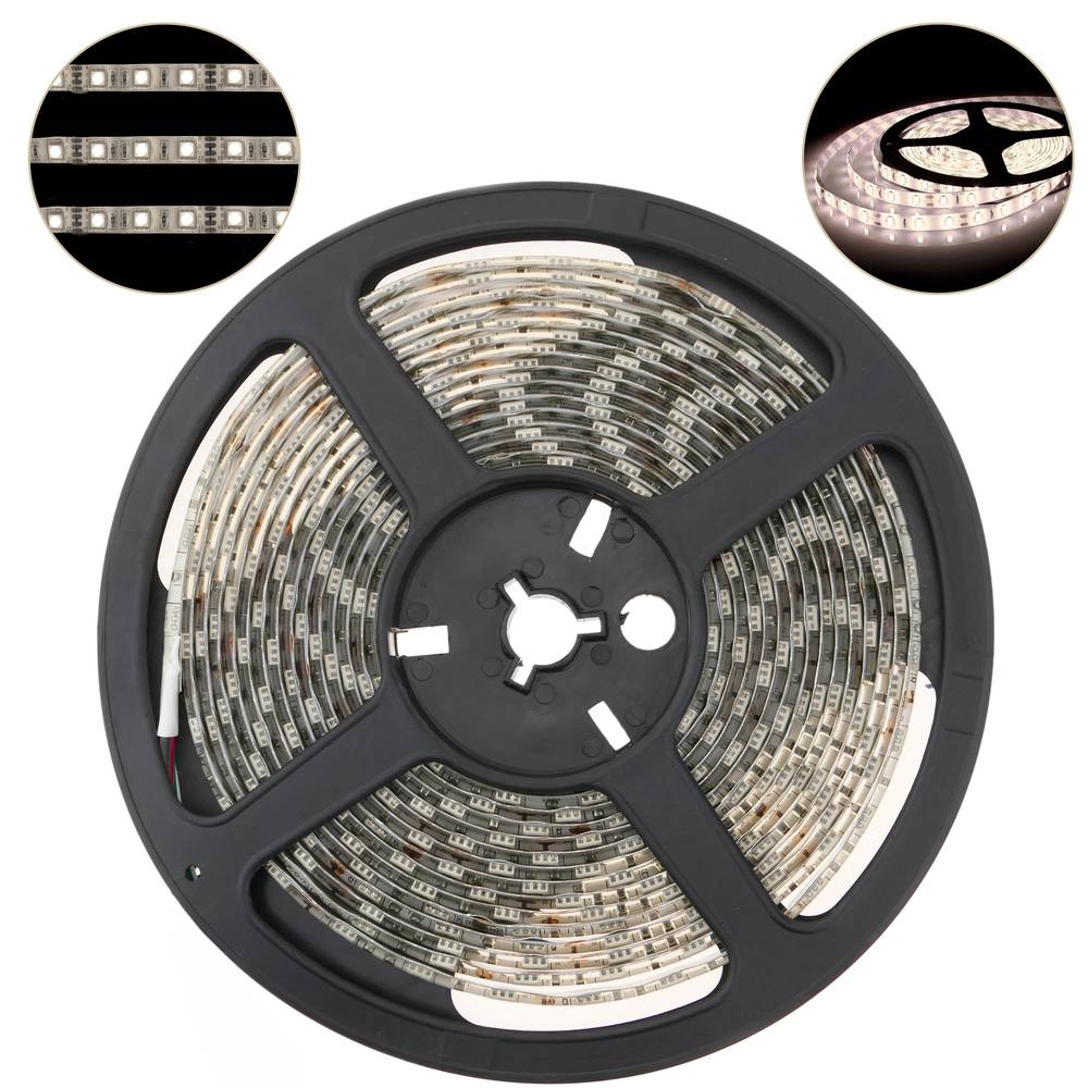 Striscia LED flessibile 13 lm/led 60 led/m 5m IP44 bianco caldo