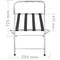 Opklapbare bagagerek met rug voor hotel en appartement in verchroomd metaal 554 x 475 x 725 mm