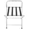 Opklapbare bagagerek met rug voor hotel en appartement in verchroomd metaal 554 x 475 x 725 mm