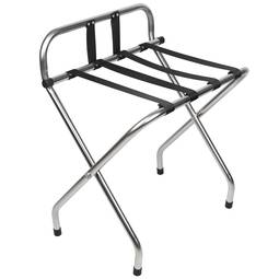 Gepäckablage faltbar mit Rückenlehne für Hotel und Apartment aus verchromtem Metall 620 x 450 x 735 mm