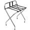Portapacchi pieghevole con schienale per hotel e appartamento in metallo cromato 620 x 450 x 735 mm