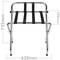 Portapacchi pieghevole con schienale per hotel e appartamento in metallo cromato 620 x 450 x 735 mm