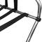 Portapacchi pieghevole con schienale per hotel e appartamento in metallo cromato 620 x 450 x 735 mm