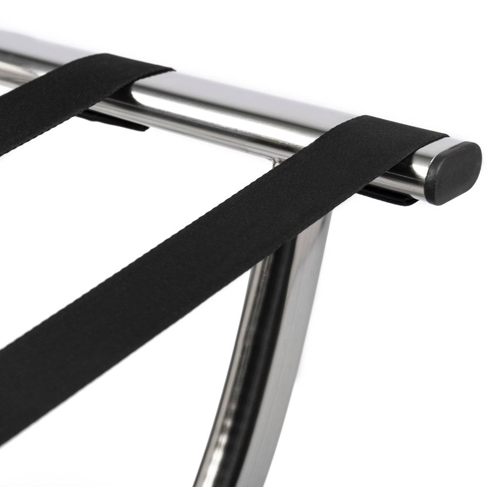 Porta-malas dobrável para hotel e apartamento em metal cromado 605 x 440 x 560 mm