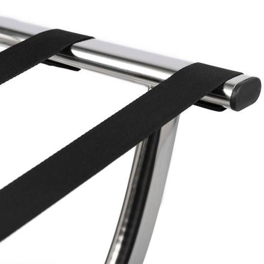 Porta-malas dobrável para hotel e apartamento em metal cromado 605 x 440 x 560 mm
