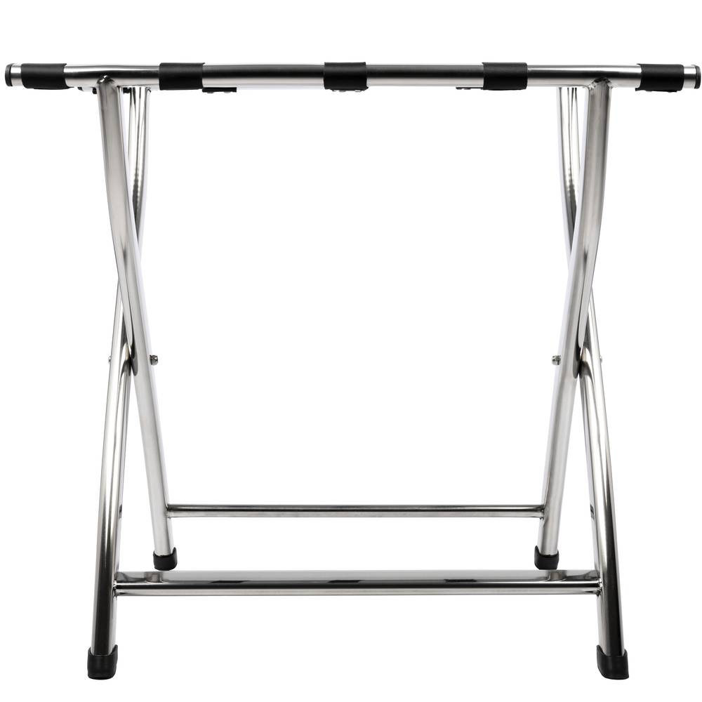 Porta-malas dobrável para hotel e apartamento em metal cromado 605 x 440 x 560 mm
