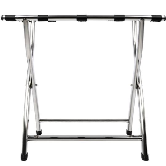 Porta-malas dobrável para hotel e apartamento em metal cromado 605 x 440 x 560 mm