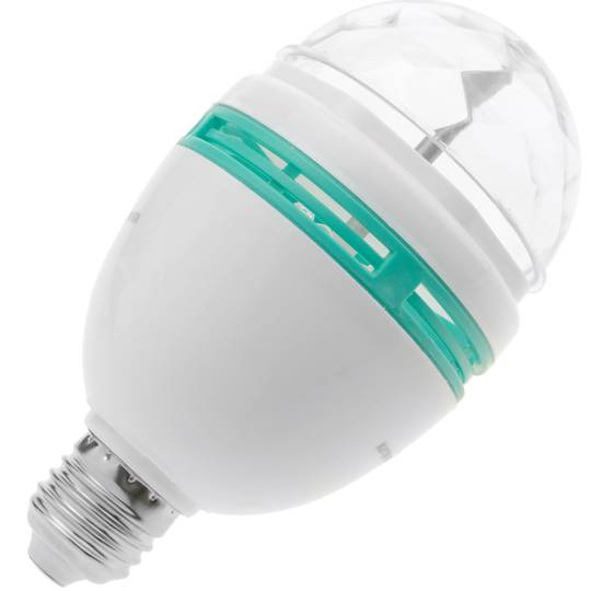 Birne LED mit RGB Farben und Disco Effekt 3W E27