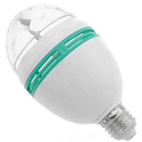 Birne LED mit RGB Farben und Disco Effekt 3W E27