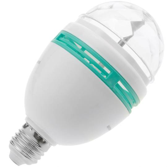 Birne LED mit RGB Farben und Disco Effekt 3W E27