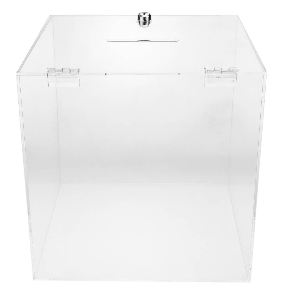 Urna scatola in metacrilato trasparente con chiave di sicurezza 24x24x24cm