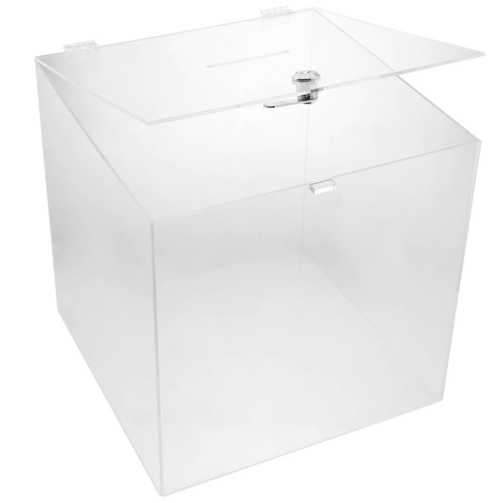 Commandant Initiatief Symposium Transparent methacrylate Ballot Box with security key 30x30x30 cm -  Cablematic