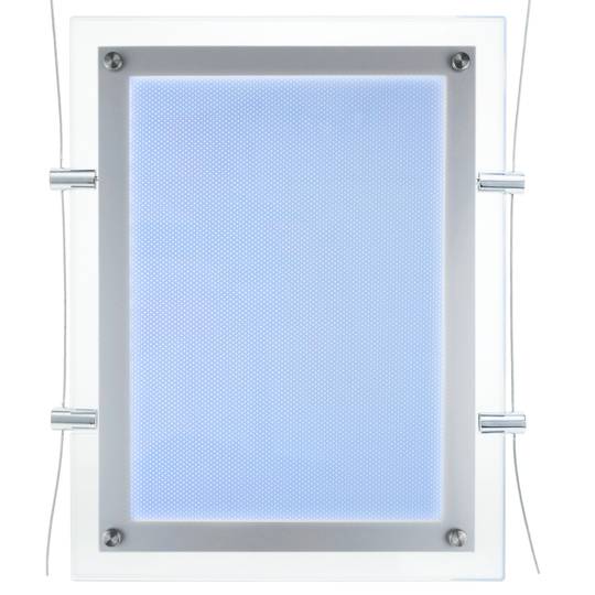 Bilderrahmen mit LED Beleuchtung Acryl A3 372x495mm doppelseitig für Anzeige und Zeichen