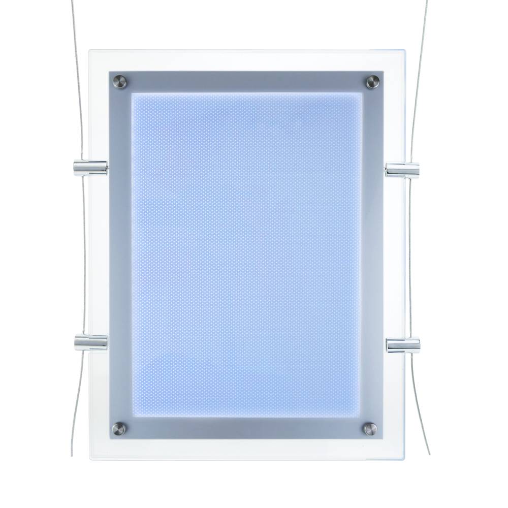 Marco cuadro iluminado por LED A2 495x670mm doble cara de metacrilato para cartel anuncio letrero