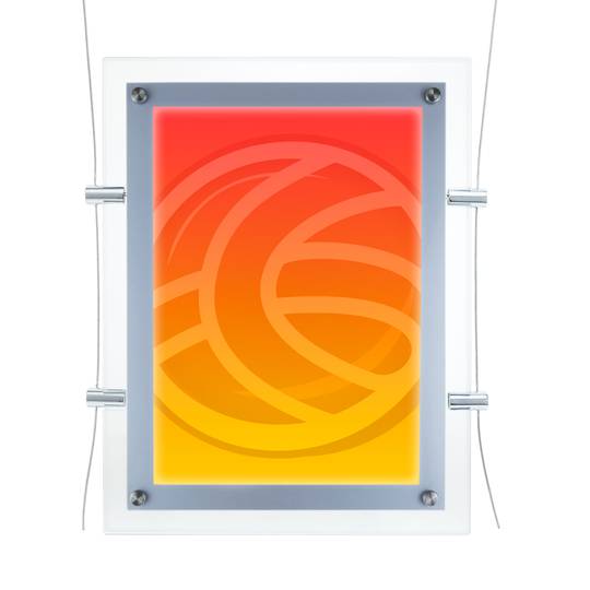 Bilderrahmen mit LED Beleuchtung Acryl A2 495x670mm doppelseitig für Anzeige und Zeichen
