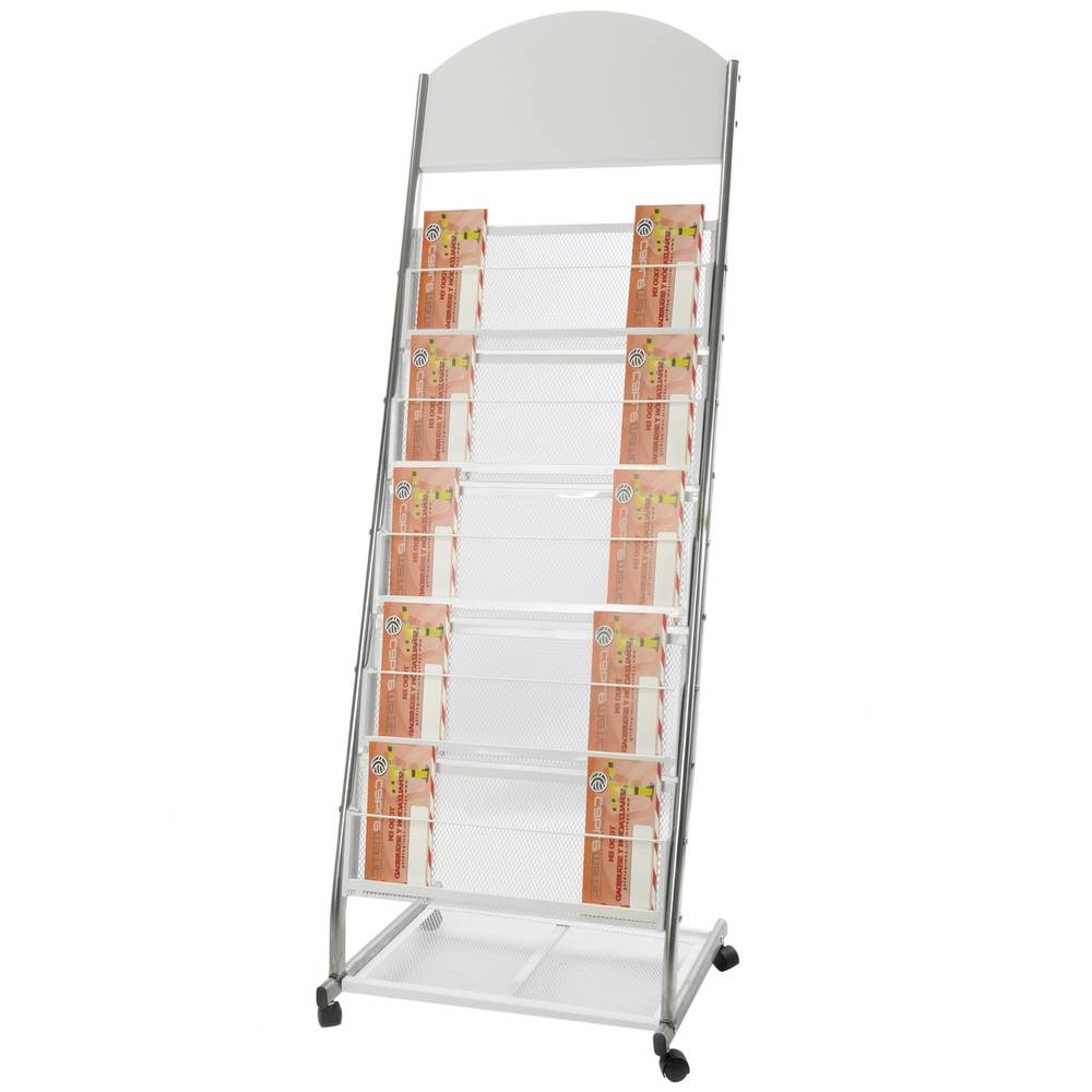 Prospektständer und Zeitschriftenständer mit Räder und 5 Halter