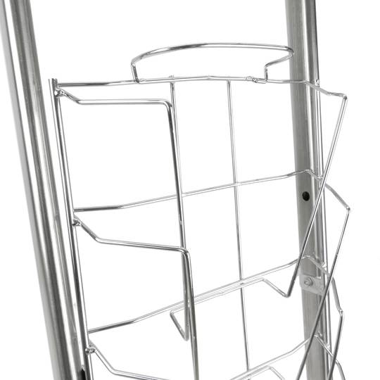 Expositor com 8 prateleiras para folhetos e revistas