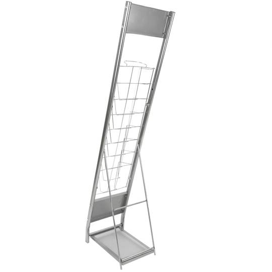 Expositor com 8 prateleiras para folhetos e revistas