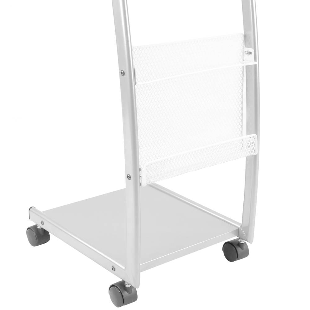 Espositore da terra 31 x 35 x 126 cm con 3 scomparti per brochure e riviste