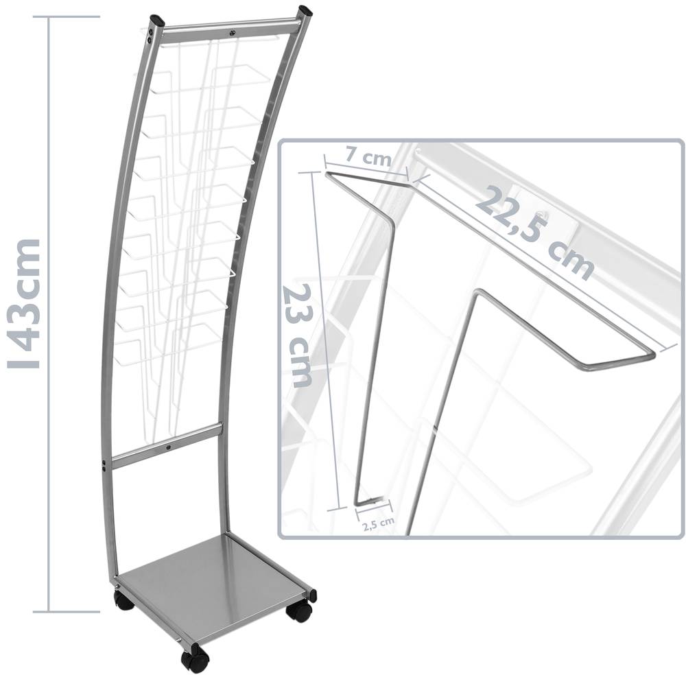 Prospektständer 31 x 126 x 35 cm Zeitungsständer mit 6 Fächern für Broschüren und Zeitschriften