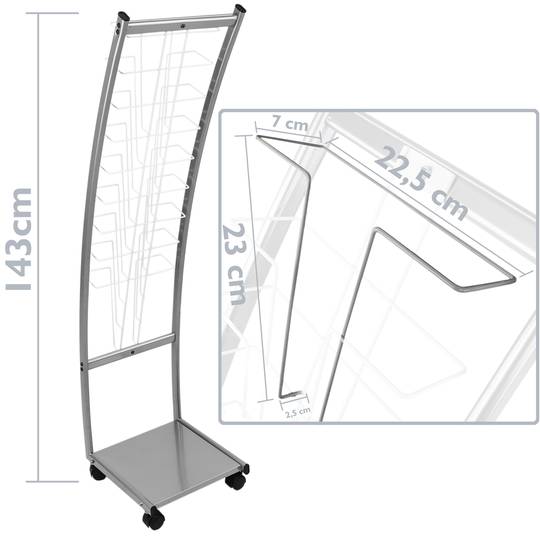 Prospektständer 31 x 126 x 35 cm Zeitungsständer mit 6 Fächern für Broschüren und Zeitschriften