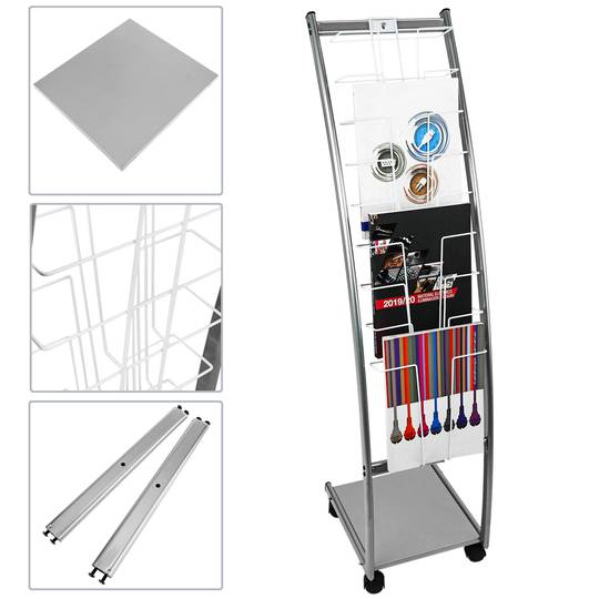Prospektständer 31 x 126 x 35 cm Zeitungsständer mit 6 Fächern für Broschüren und Zeitschriften