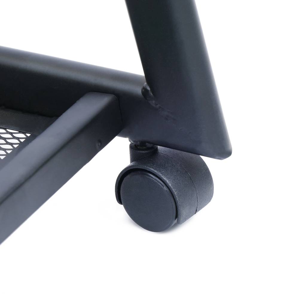 Magazines and brochures stand with wheels and 3 shelves