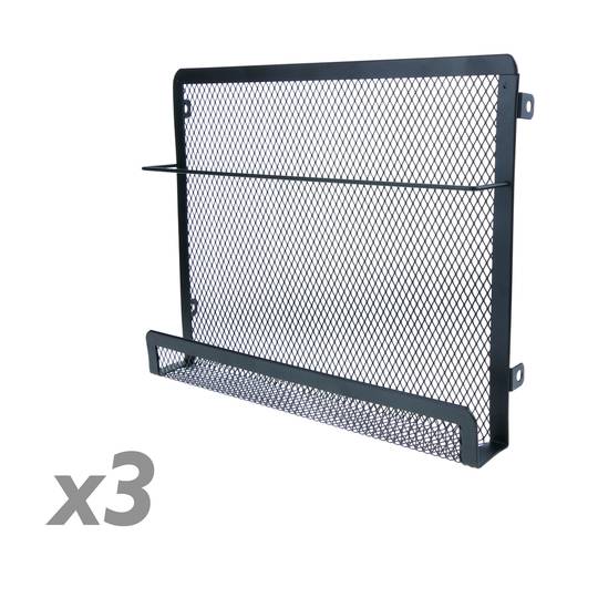 Magazines and brochures stand with wheels and 3 shelves