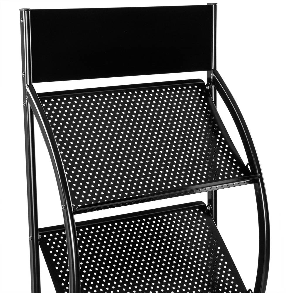 Display holder with 4 shelves for magazines and newspaper stands