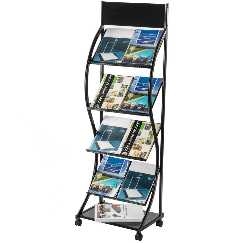 Pertenece frontera Corchete Expositor portafolletos con 4 estantes para revistas y soportes de  periódicos - Cablematic