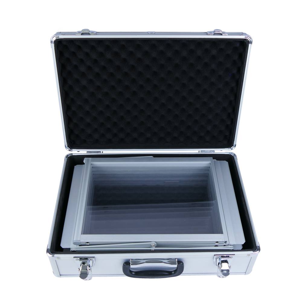 Portable folding stand for brochures and magazines with 6 levels A4