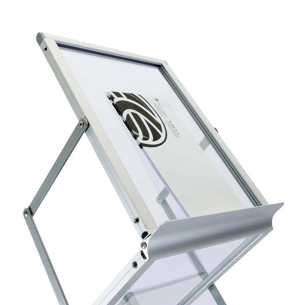 Portable folding stand for brochures and magazines with 6 levels A4