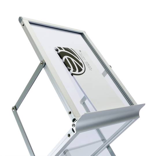 Portable folding stand for brochures and magazines with 6 levels A4