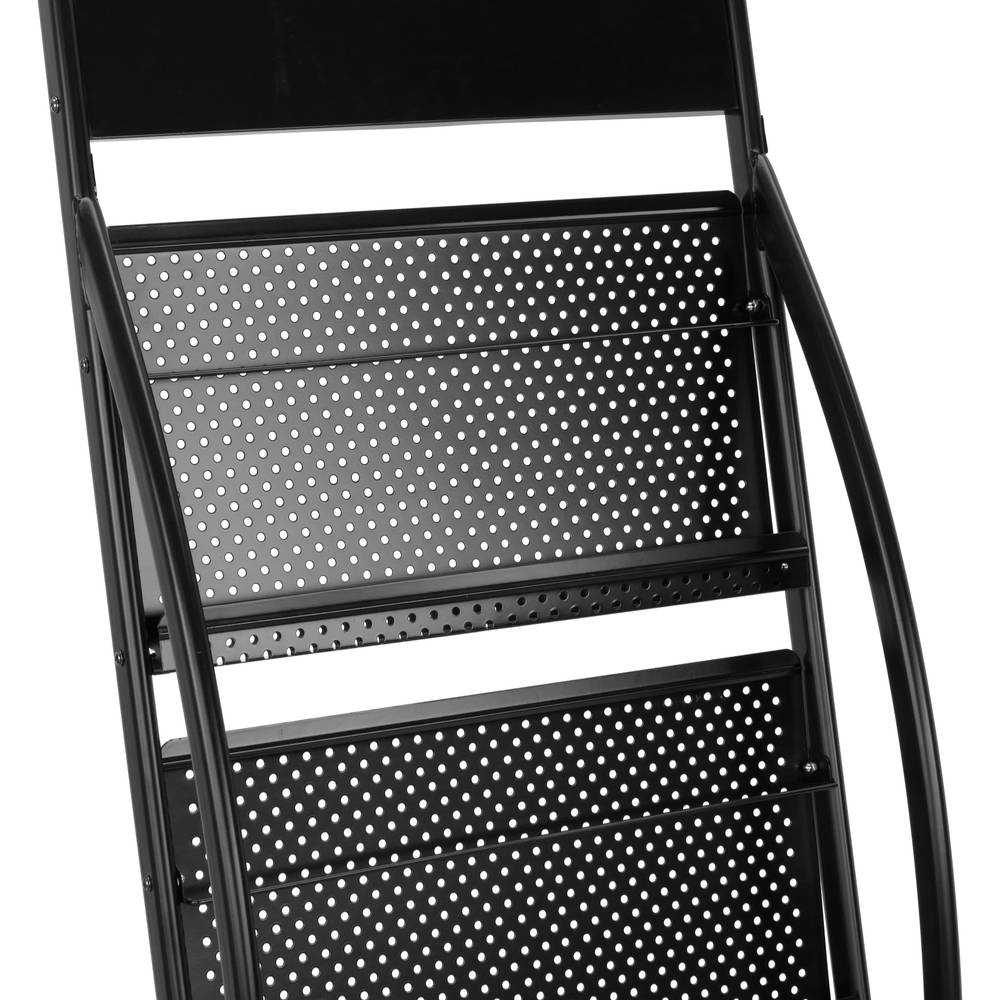 Expositor portafolletos 48 x 30 x 130 cm con 4 compartimentos para folletos y revistas