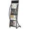 Displayhouder 48 x 30 x 143 cm met 4 vakken voor brochures en tijdschriften