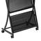 Displayhouder 48 x 30 x 143 cm met 4 vakken voor brochures en tijdschriften