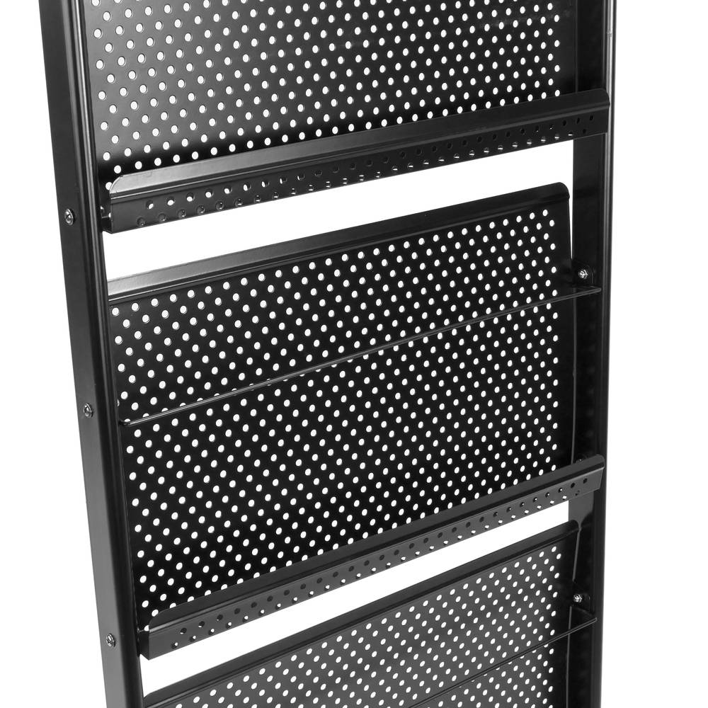 Expositor portafolletos 48 x 37 x 132 cm con 4 compartimentos para folletos y revistas