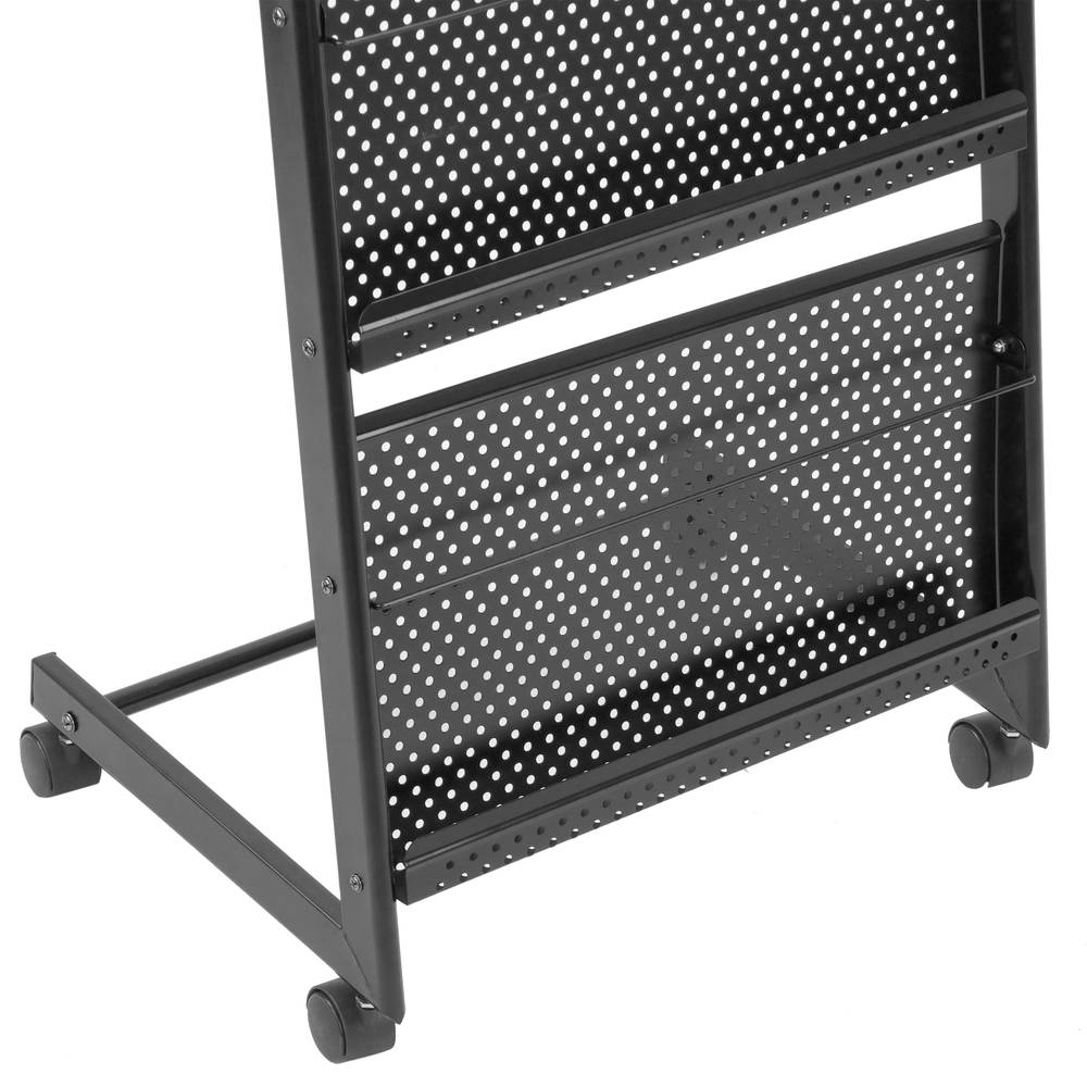 Expositor portafolletos 48 x 37 x 132 cm con 4 compartimentos para folletos y revistas