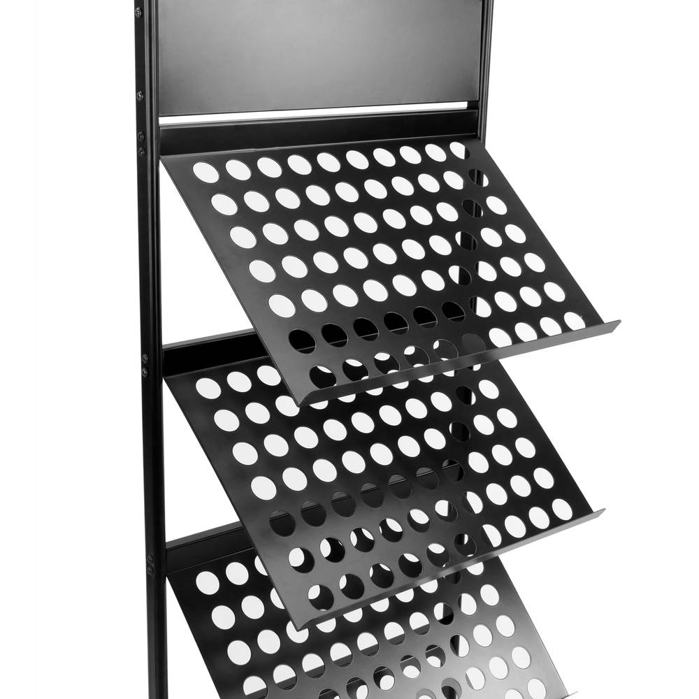 Magazine rack stand 48 x 36 x 148 cm with 5 compartments for brochures and magazines