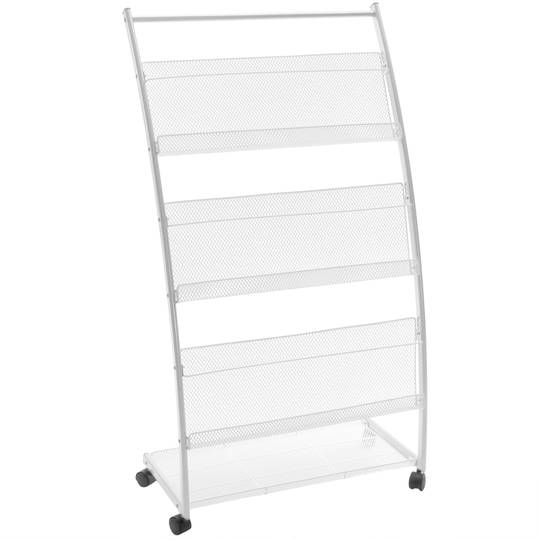 Displayrek 65 x 35 x 120 cm met 6 vakken voor brochures en tijdschriften