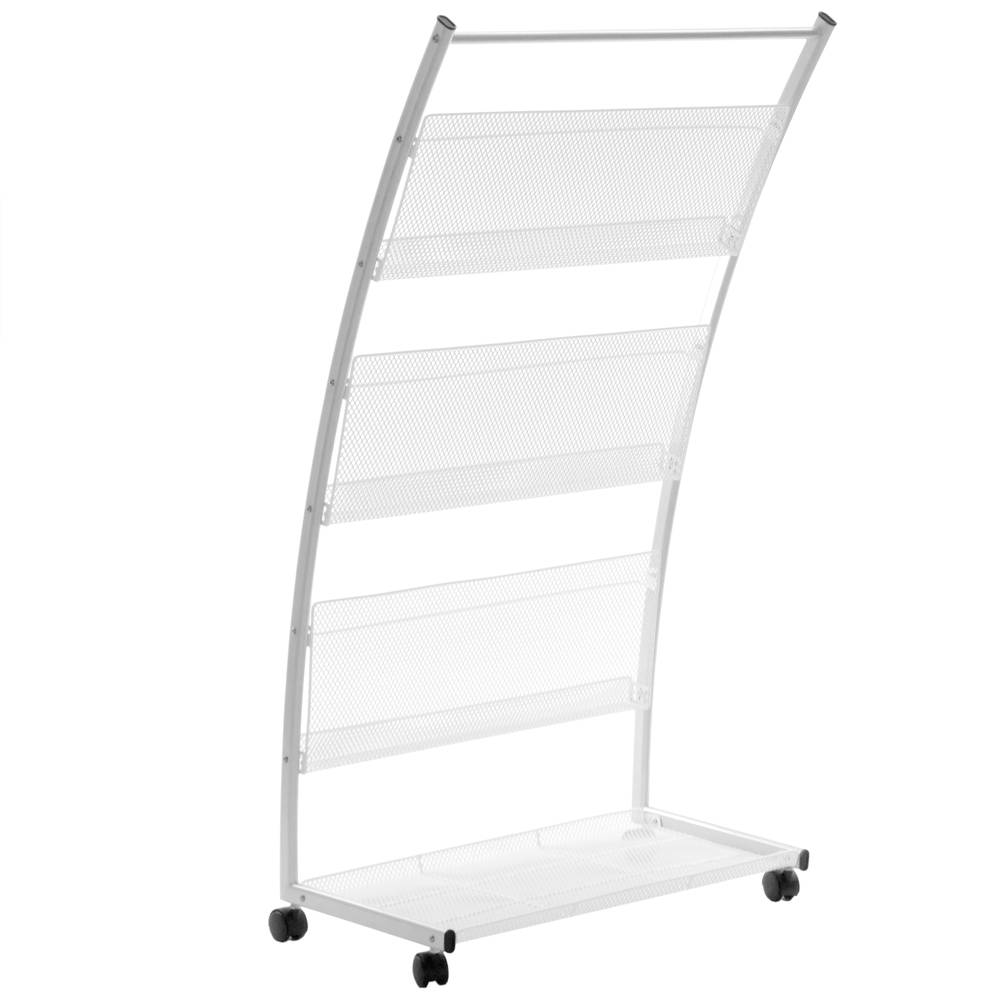 Magazine rack stand 64 x 35 x 109 cm with 6 compartments for brochures and magazines