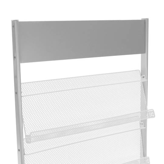 Displayrek 64 x 38 x 133 cm met 5 vakken voor brochures en tijdschriften