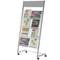 Displayrek 64 x 38 x 133 cm met 5 vakken voor brochures en tijdschriften