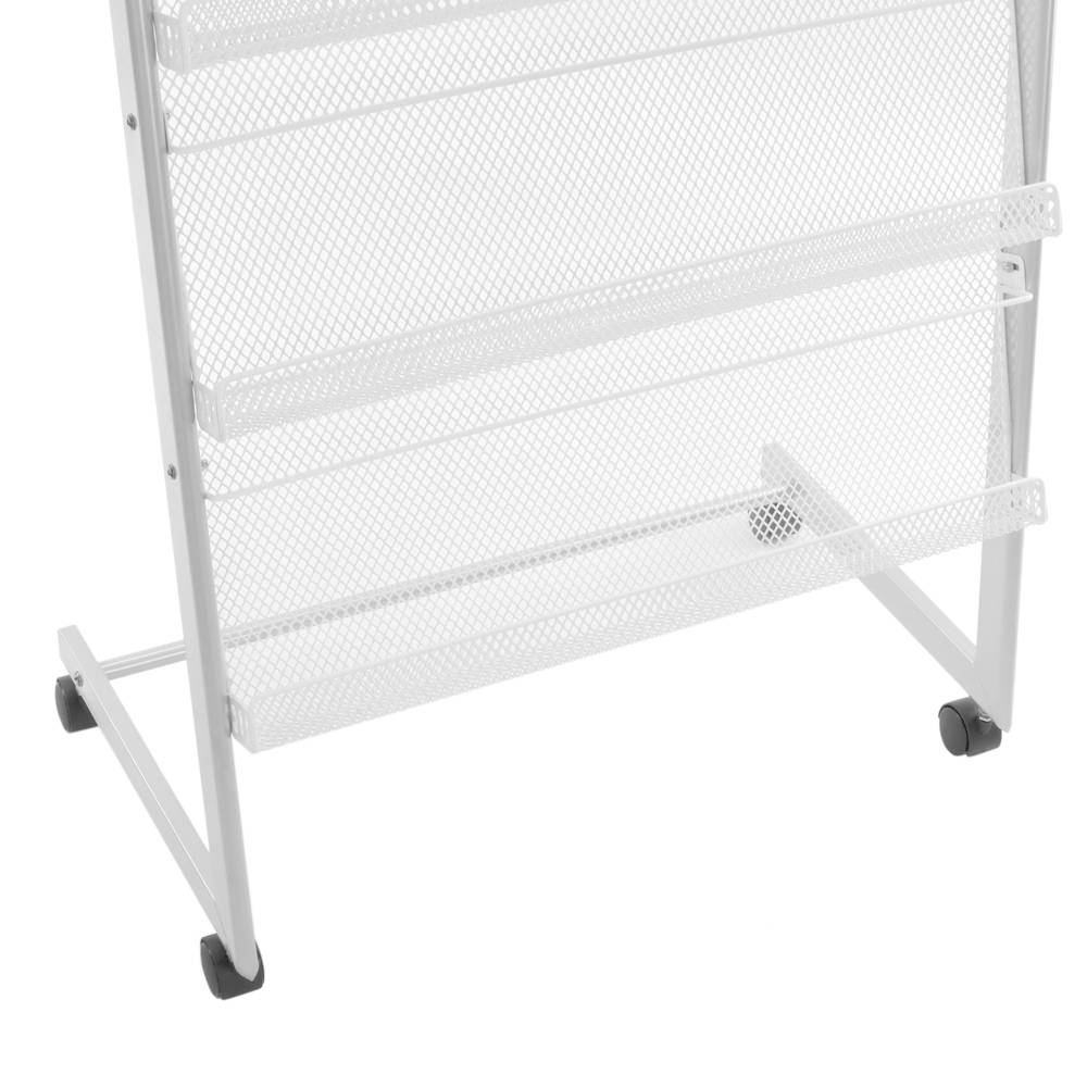 Support d'affichage 64 x 35 x 125 cm Présentoir avec 5 compartiments pour brochures et magazines