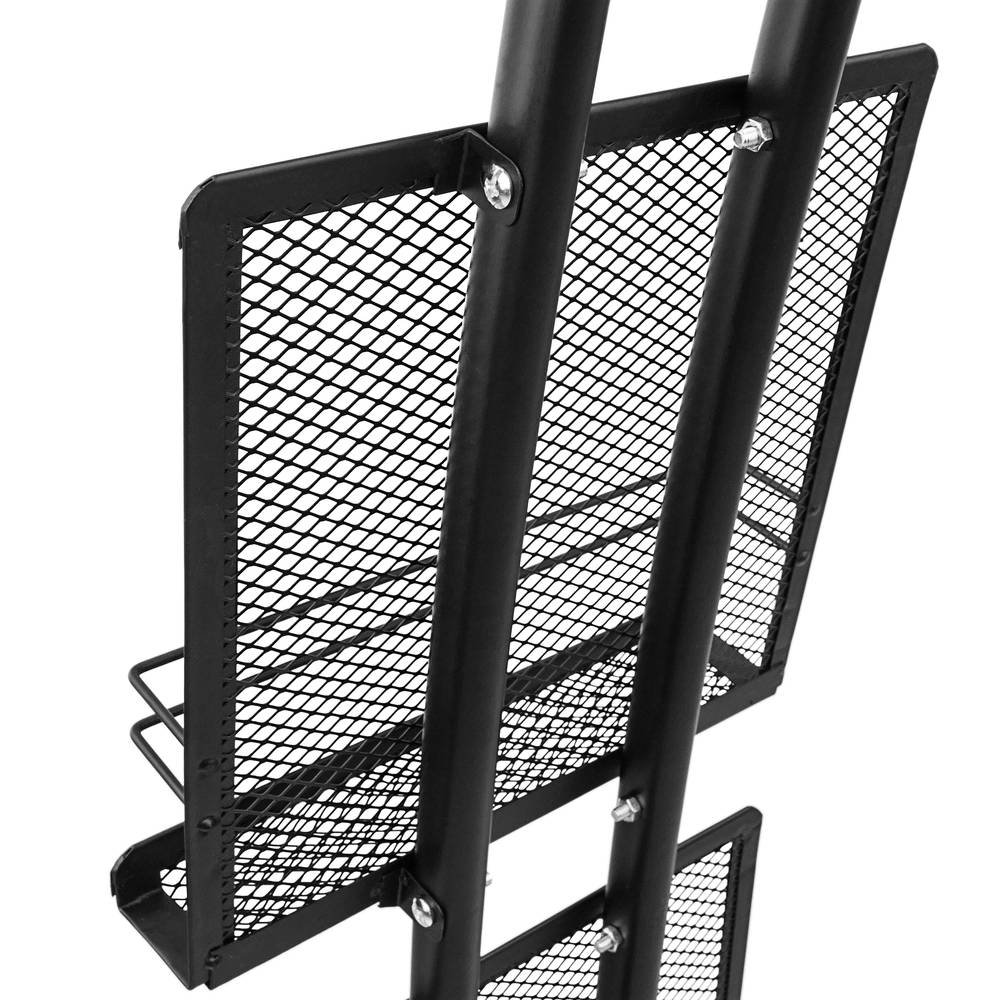 Magazine rack stand 233 x 370 x 1500 mm with 4 compartments for brochures and magazines