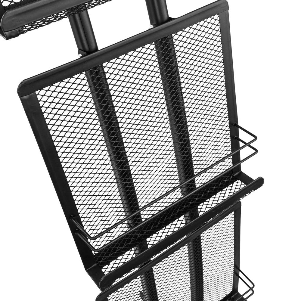 Magazine rack stand 233 x 370 x 1500 mm with 4 compartments for brochures and magazines