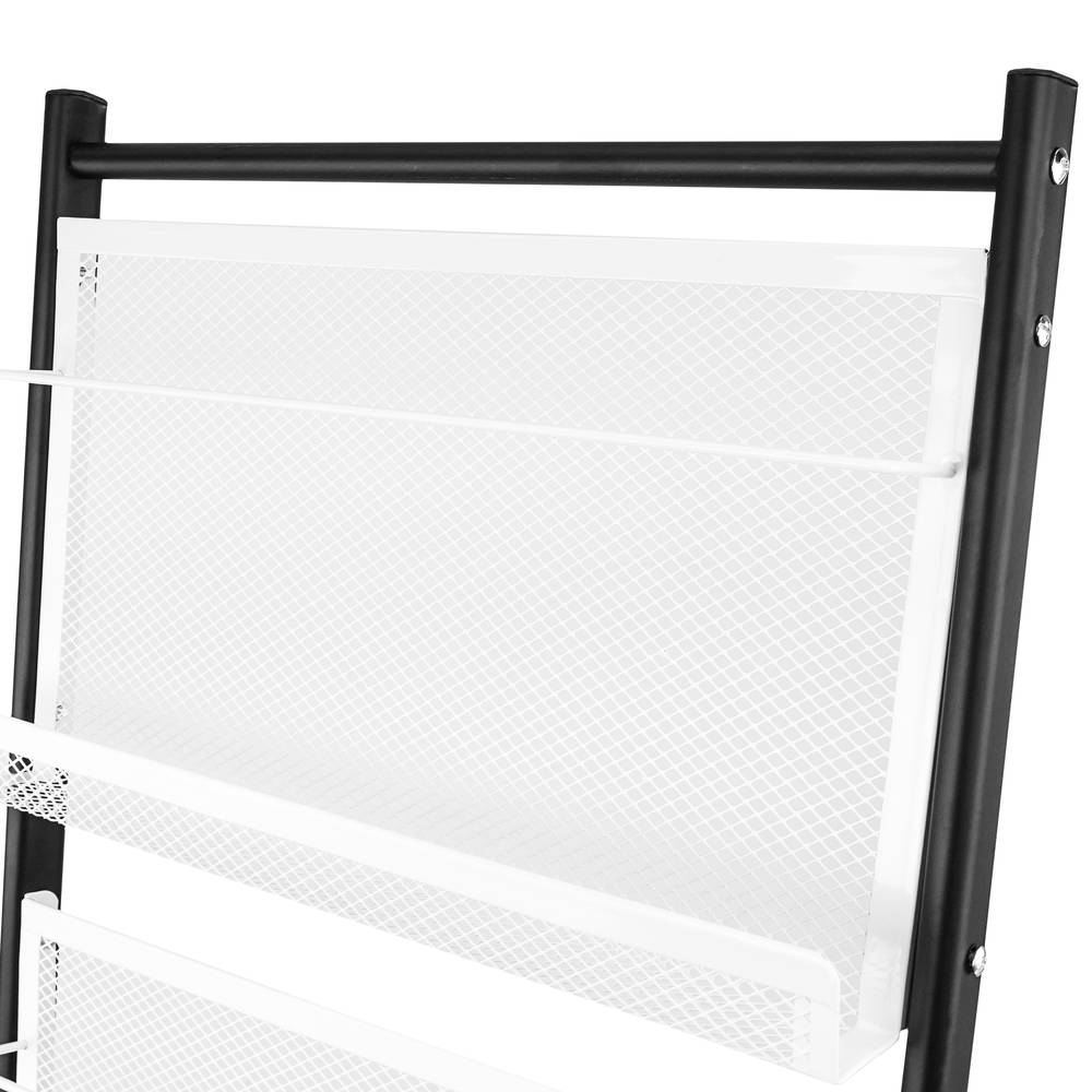 Espositore da terra 480 x 400 x 1300 mm con 4 scomparti per brochure e riviste